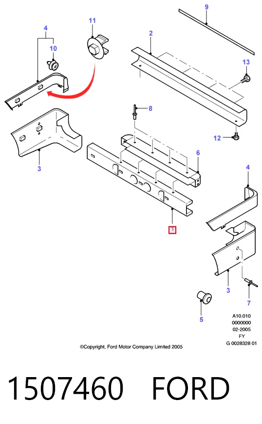 Compre Reforçador do pára-choque traseiro Ford Transit 6