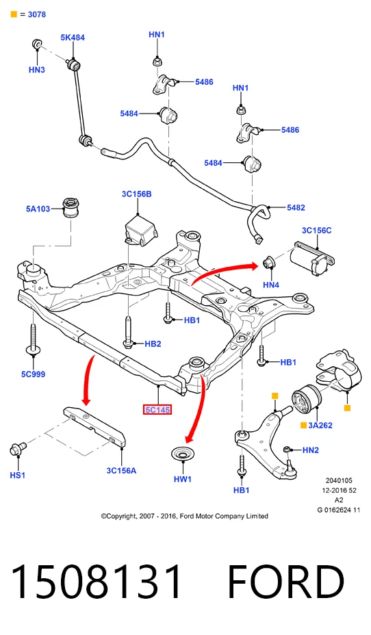 Viga de suspensão dianteira (plataforma veicular) para Ford Mondeo IV CA2