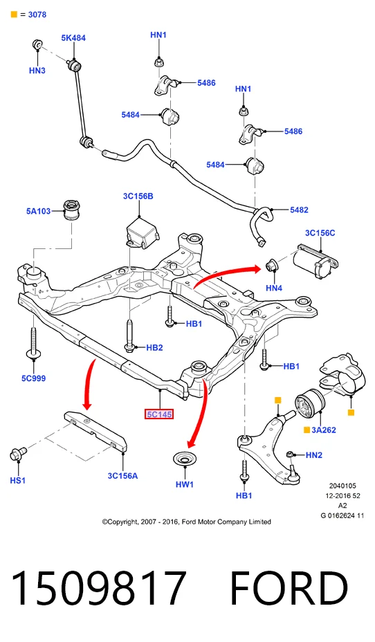 Viga de suspensão dianteira (plataforma veicular) Ford Mondeo IV CA2