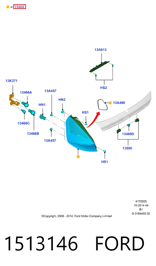 Lanterna traseira direita para Ford Fiesta Mk6 CB1