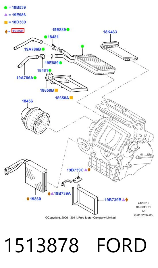 Vaporizador de aparelho de ar condicionado Volvo S40 II MS