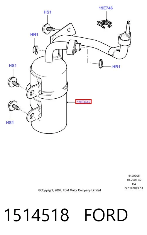 1514518 Ford Tanque de recepção do secador de aparelho de ar condicionado