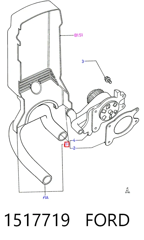  Bomba de água (bomba) de esfriamento Ford Escort III conversível (ALD) (1983 - 1985) III