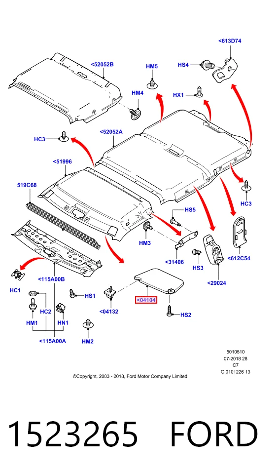 Pala contra o sol para Ford Connect TOURNEO PU2