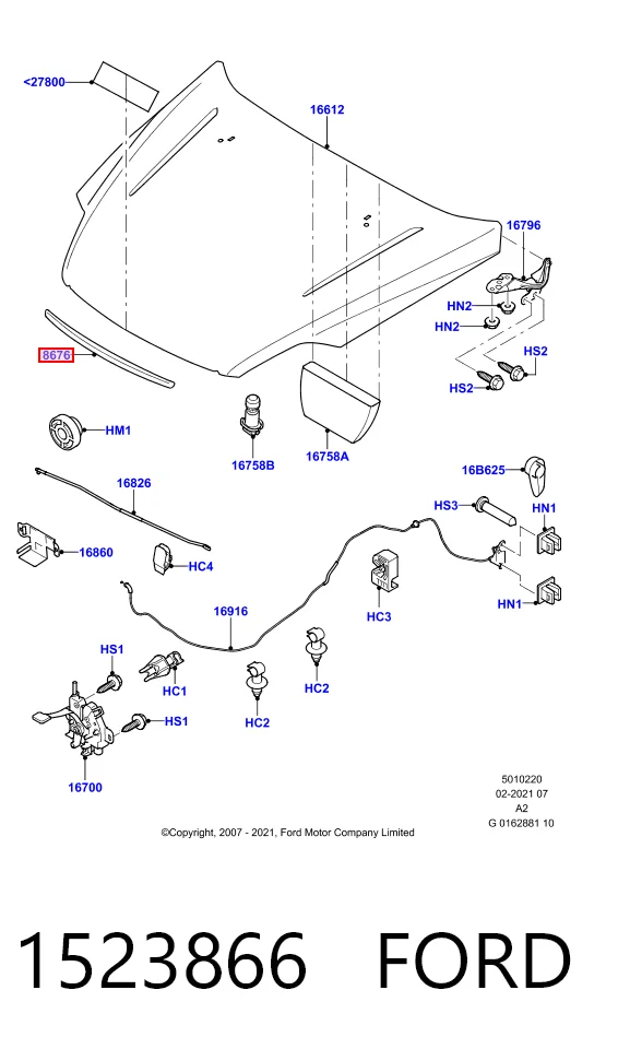  Moldura da capota Ford Mondeo IV sedan (CA2) (2007 - 2014) IV