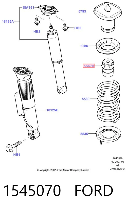 1545070 Ford Pára-choque (grade de proteção) de amortecedor traseiro