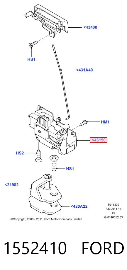 1552410 Ford Radiador de esfriamento de motor