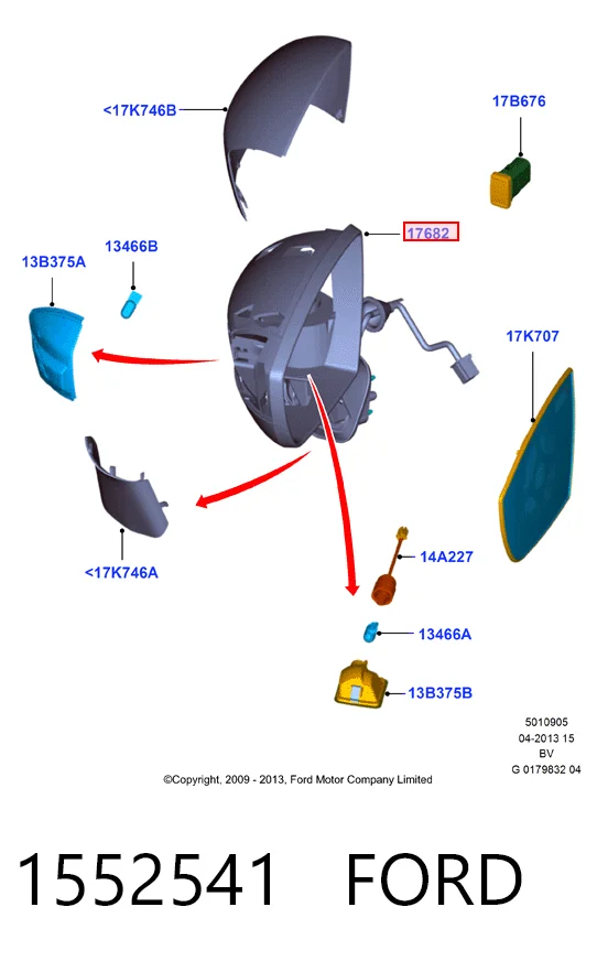  Espelho de retrovisão esquerdo Ford Kuga I SUV (CBV) (2008 - 2012) I