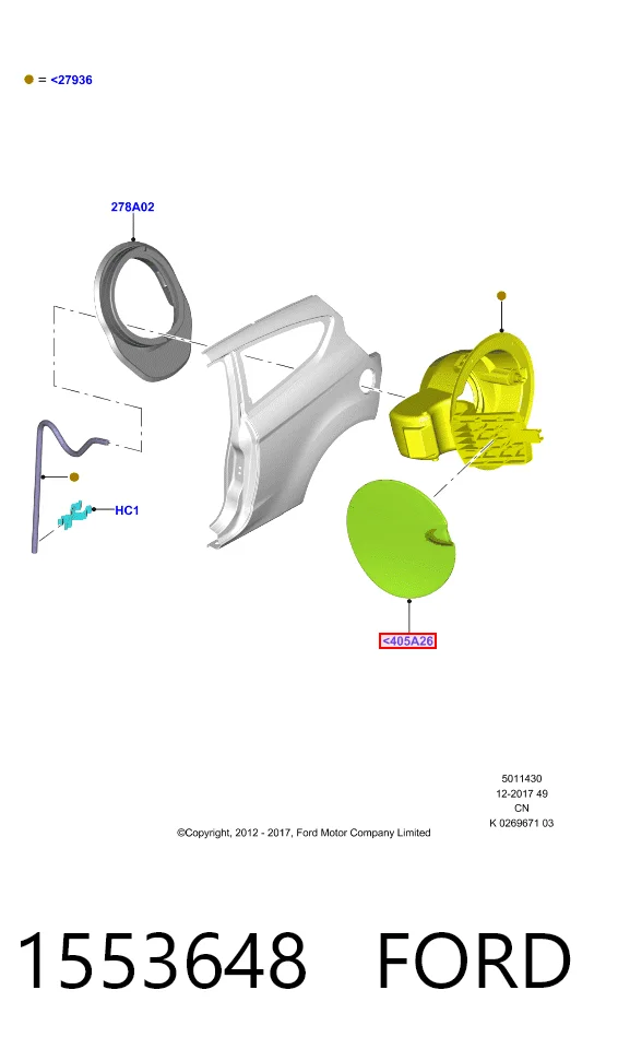 Alcapão do tanque de combustível para Ford Fiesta Mk6 CB1