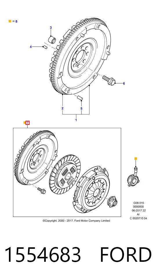 1554683 Ford Kit de embraiagem (3 peças)