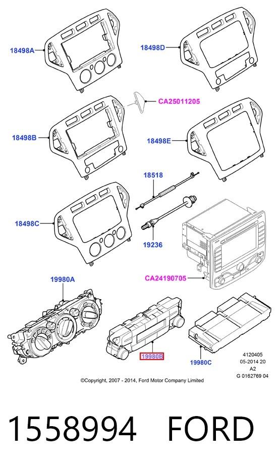  Unidade de controlo dos modos de aquecimento/condicionamento Ford Galaxy II CA1 monovolume (WA6) (2006 - 2015) II CA1