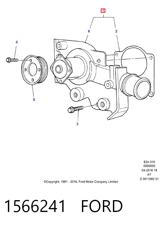 1566241 Ford Bomba de água (bomba) de esfriamento