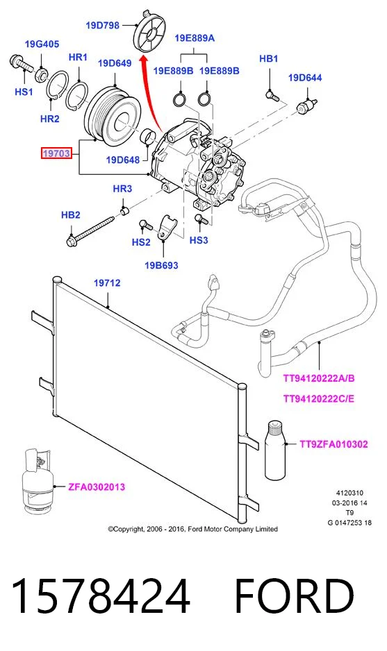 1578424 Ford Compressor de aparelho de ar condicionado