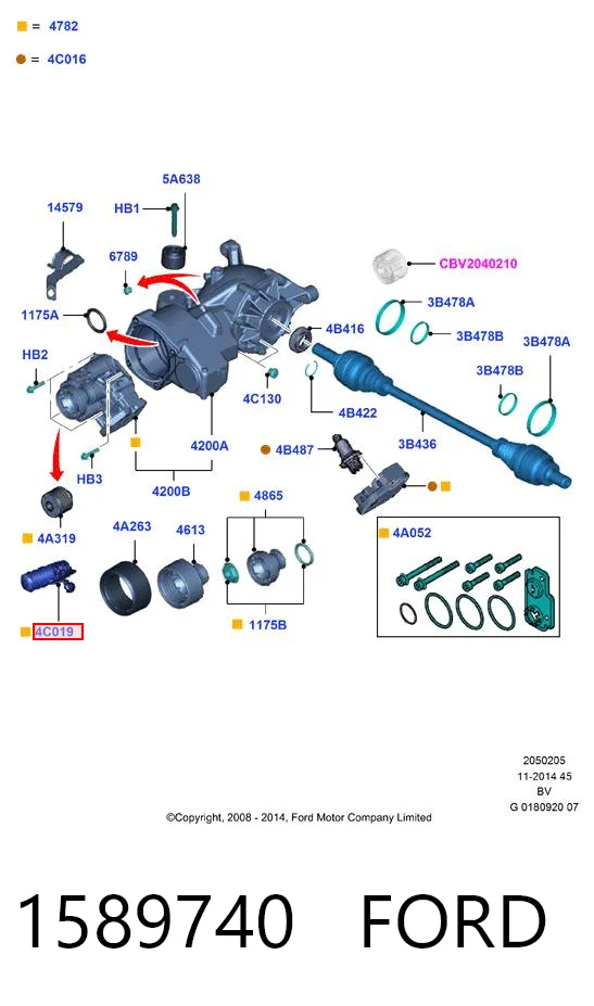 1589740 Ford Bomba de acoplamento Haldex