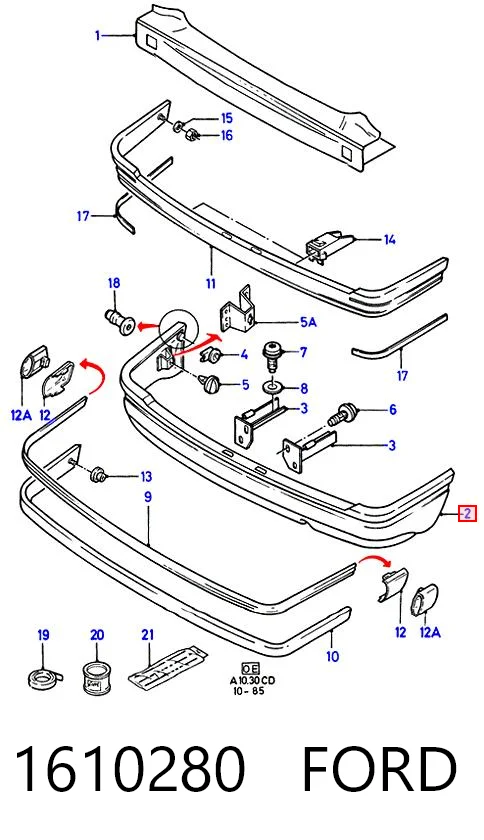 Pára-choque traseiro Ford Sierra  BNC ao melhor preço