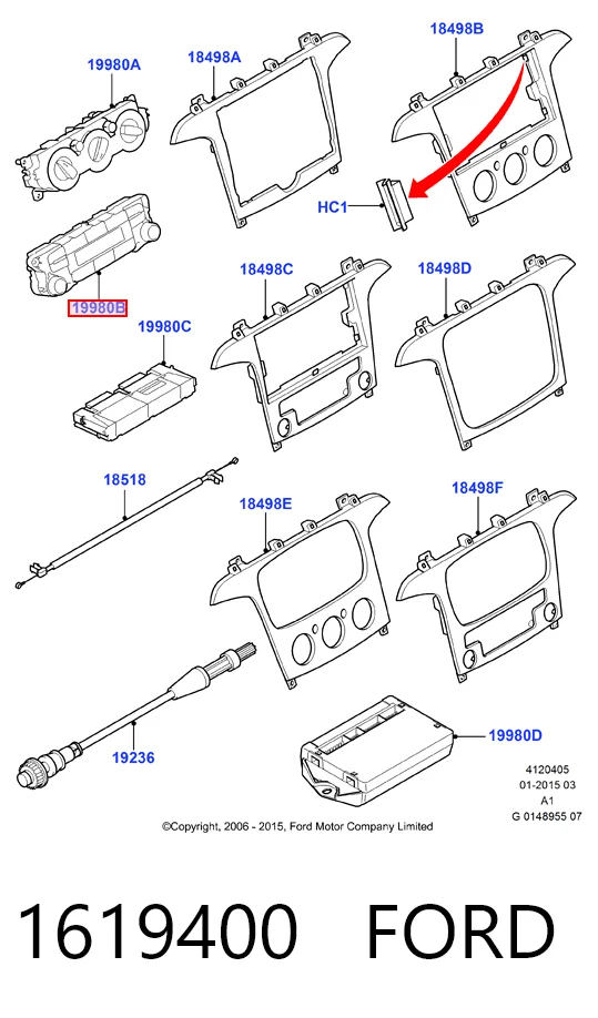 Unidade de controlo dos modos de aquecimento/condicionamento Ford Galaxy preço, a partir de 34,76 USD