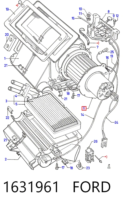 Motor de ventilador de forno (de aquecedor de salão) para Ford Transit IV T