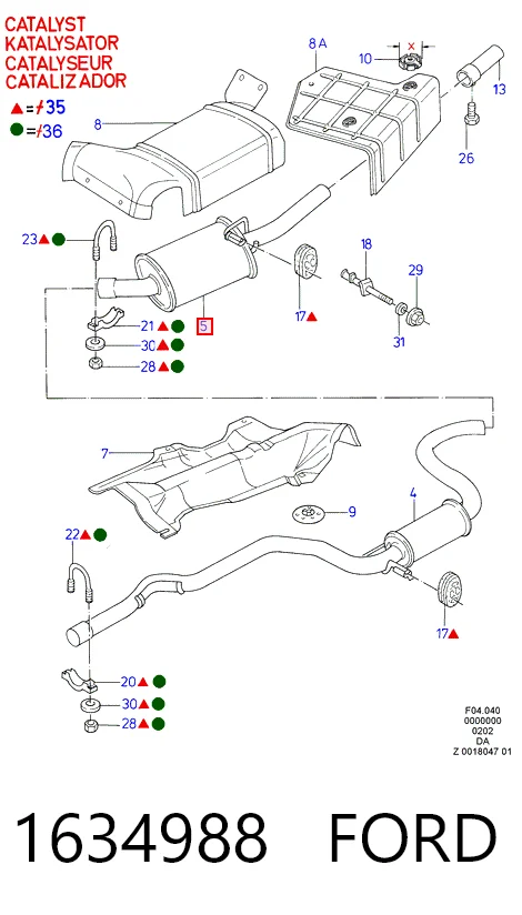 Silenciador, parte traseira Ford Escort preço, a partir de 61,35 USD