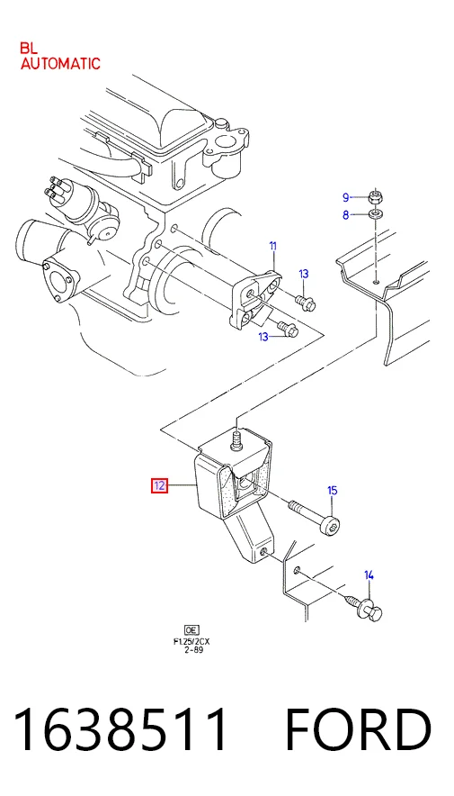 Coxim (suporte) direito de motor FDEM024 Polcar