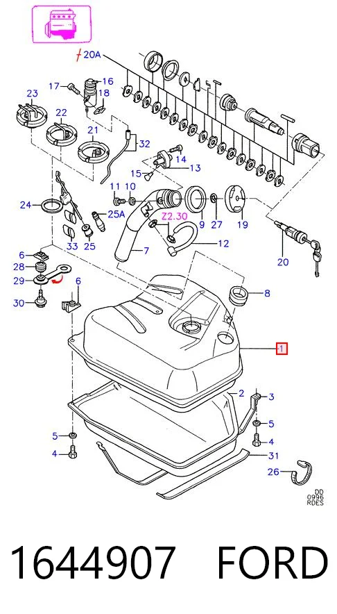 1644907 Ford Tanque de combustível