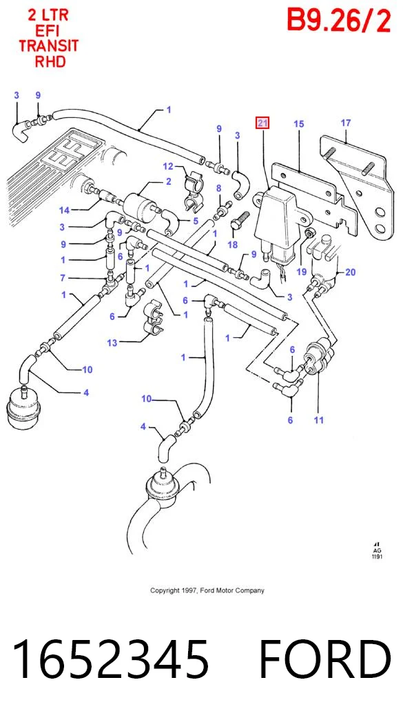 1652345 Ford Sensor de pressão no coletor de admissão, MAP