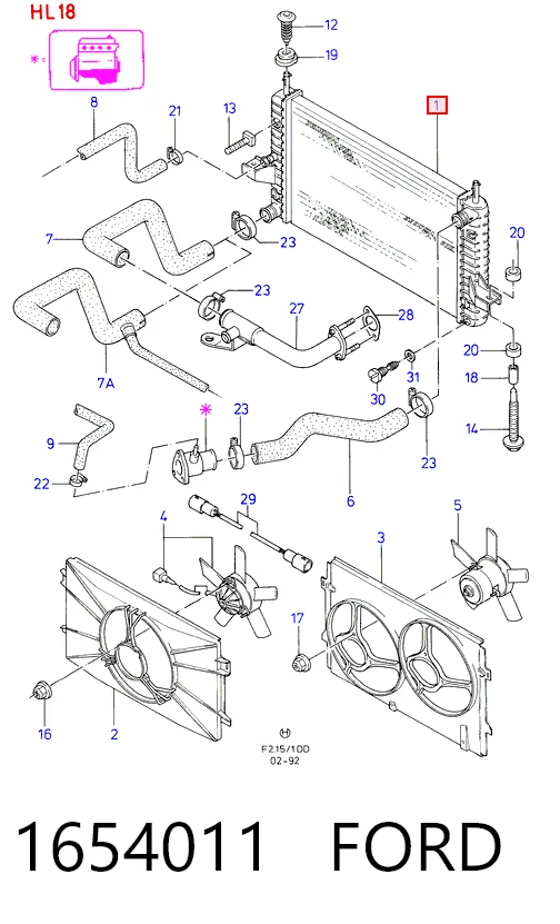 BM497 Magneti Marelli Radiador de esfriamento de motor