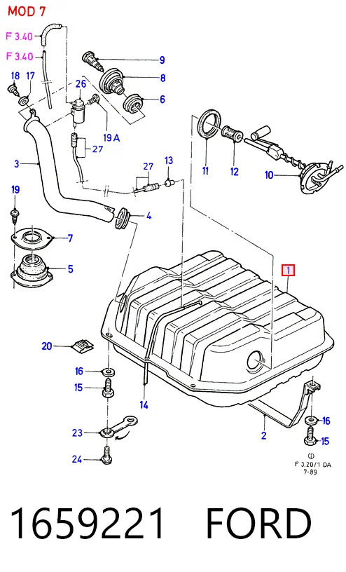 Tanque de combustível para Ford Escort AVA