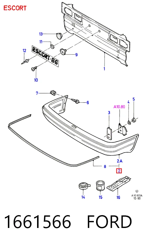 Pára-choque traseiro Ford Escort preço, a partir de 121,18 USD
