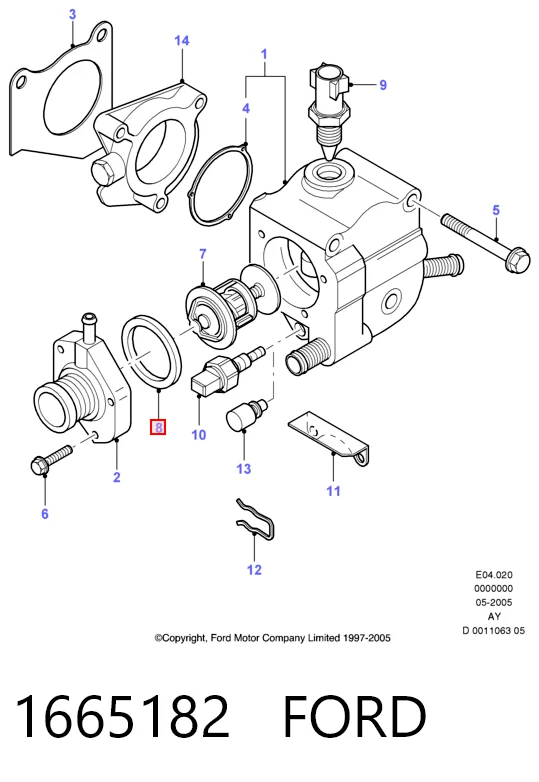Vedante de termostato para Ford Transit IV E
