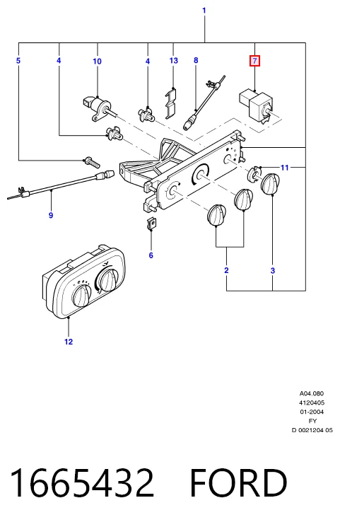 Unidade de controlo dos modos de aquecimento/condicionamento Ford Mondeo II BFP