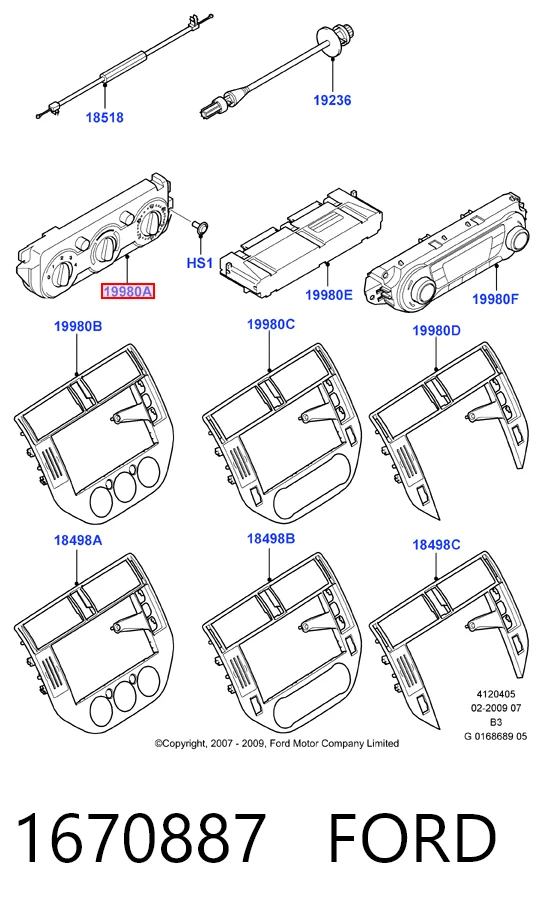 Unidade de controlo dos modos de aquecimento/condicionamento para Ford C-Max  DM2