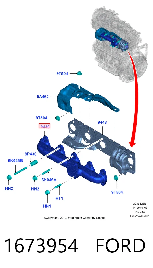  Tubo coletor de escape Ford ECOSPORT SUV (2013 - 2022) 