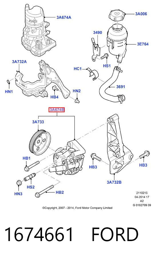 1674661 Ford Bomba da Direção hidrâulica assistida