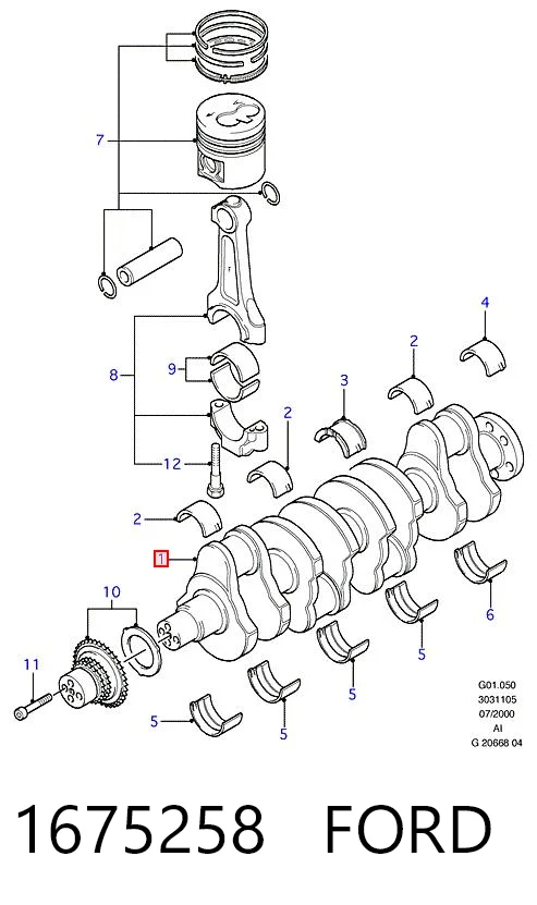 1675258 Ford Cambota de motor