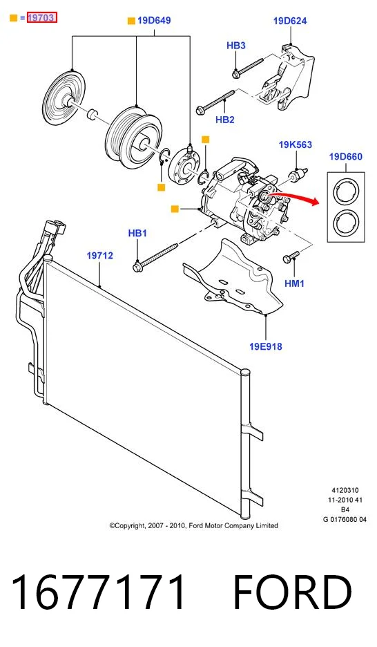 1677171 Ford Compressor de aparelho de ar condicionado