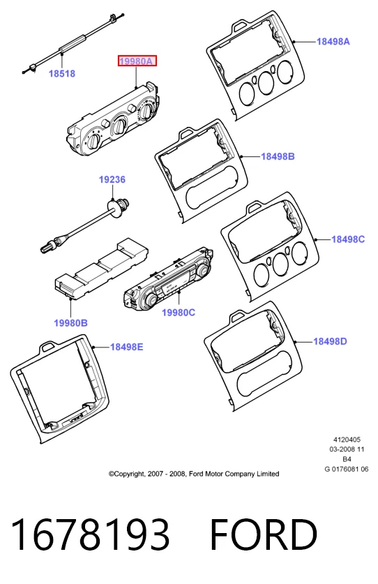 Unidade de controlo dos modos de aquecimento/condicionamento Ford C-Max  DM2