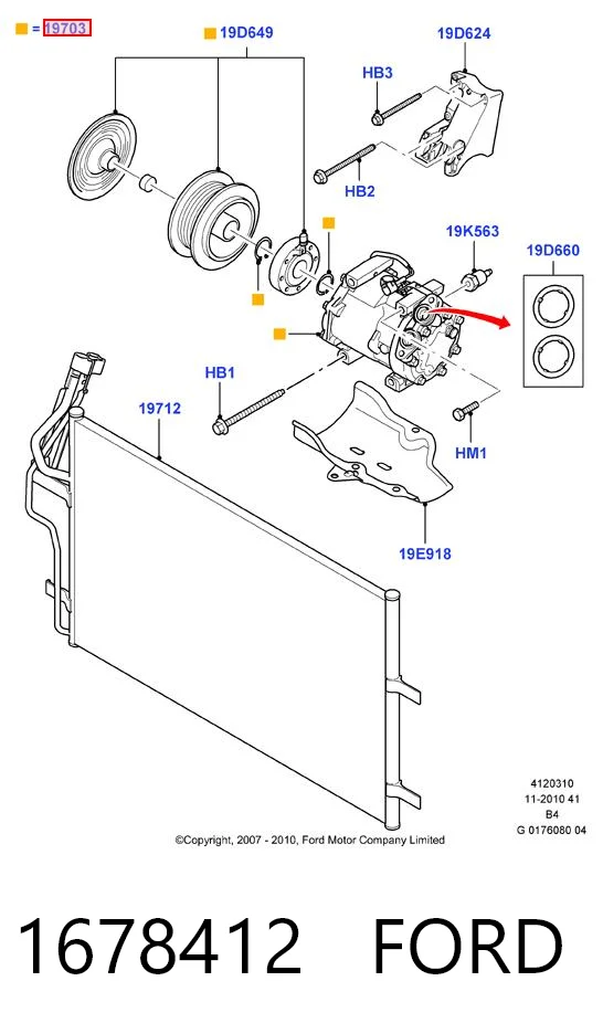 1678412 Ford Compressor de aparelho de ar condicionado