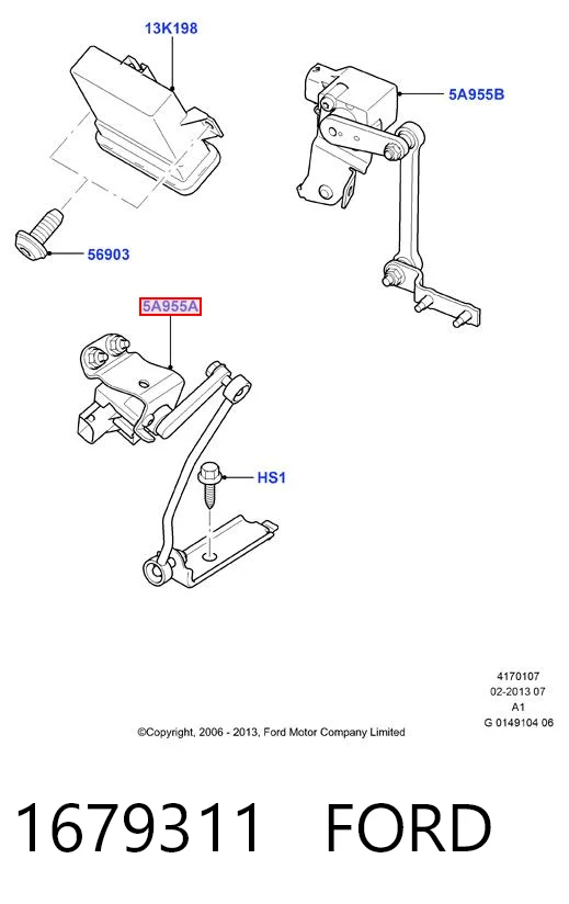 1679311 Ford Sensor dianteiro do nível de posição de carroçaria