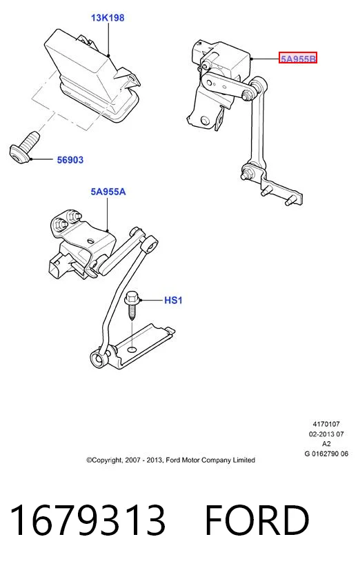 1679313 Ford Sensor traseiro esquerdo do nível de posição de carroçaria