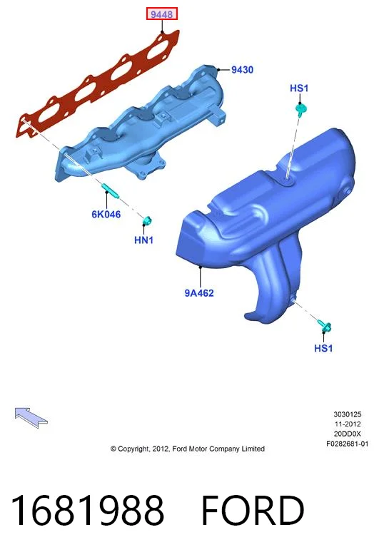 Vedante de tubo coletor de escape para Ford Kuga I CBV