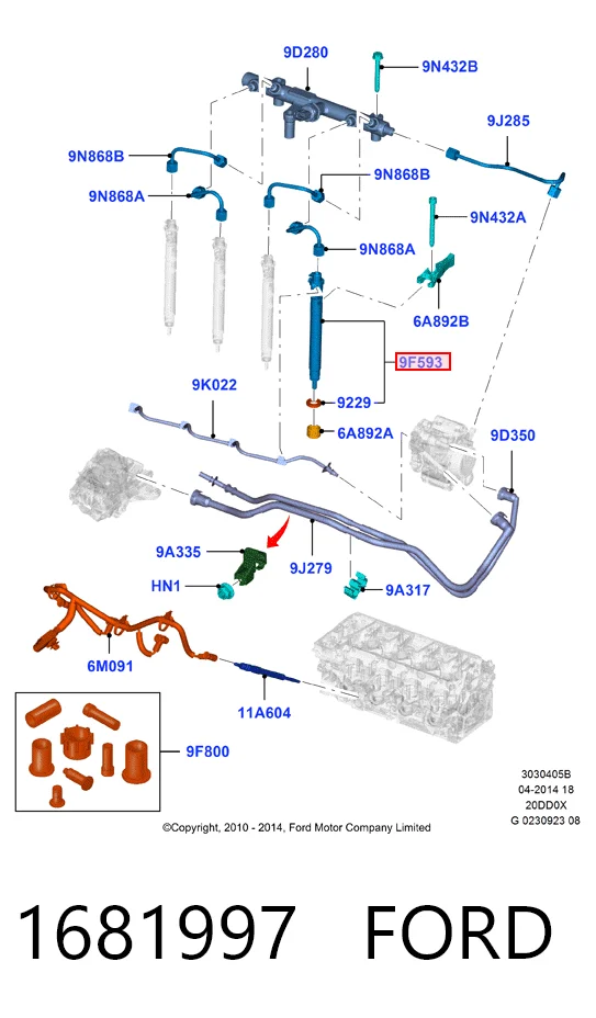 1681997 Ford Injetor de injeção de combustível