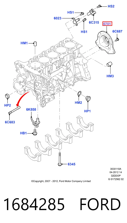 Compre Vedação traseira de cambota de motor Ford Mondeo 3