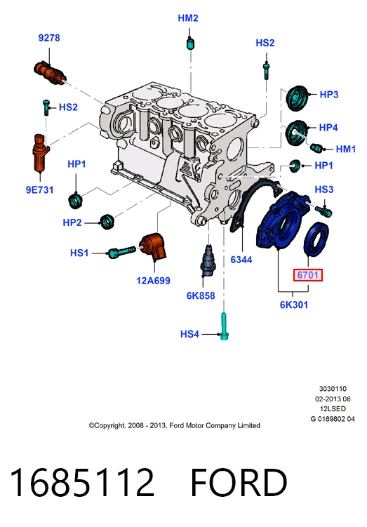 Vedação traseira de cambota de motor para Fiat Uno  146A