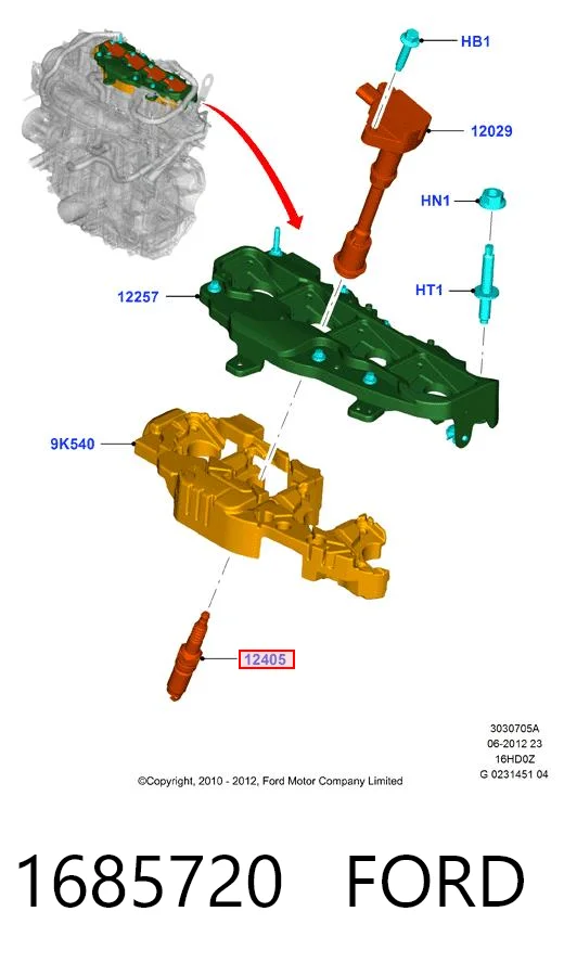 Vela de ignição para Ford Focus CB8