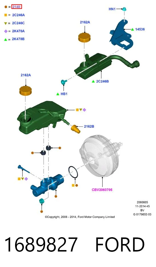 Cilindro mestre do freio Ford C-Max Grand CB7