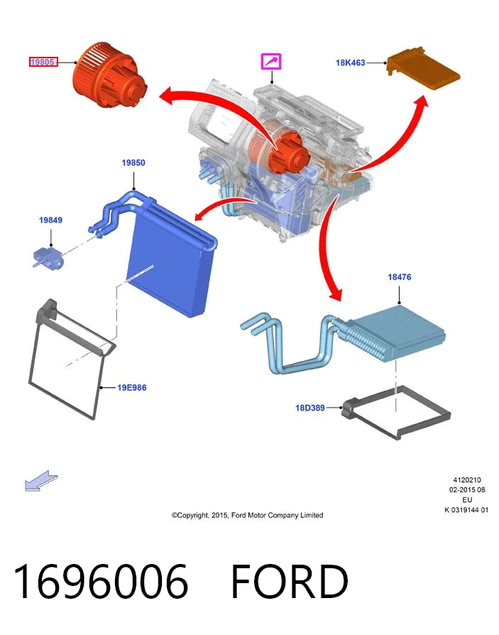 1696006 Ford Motor de ventilador de forno (de aquecedor de salão)