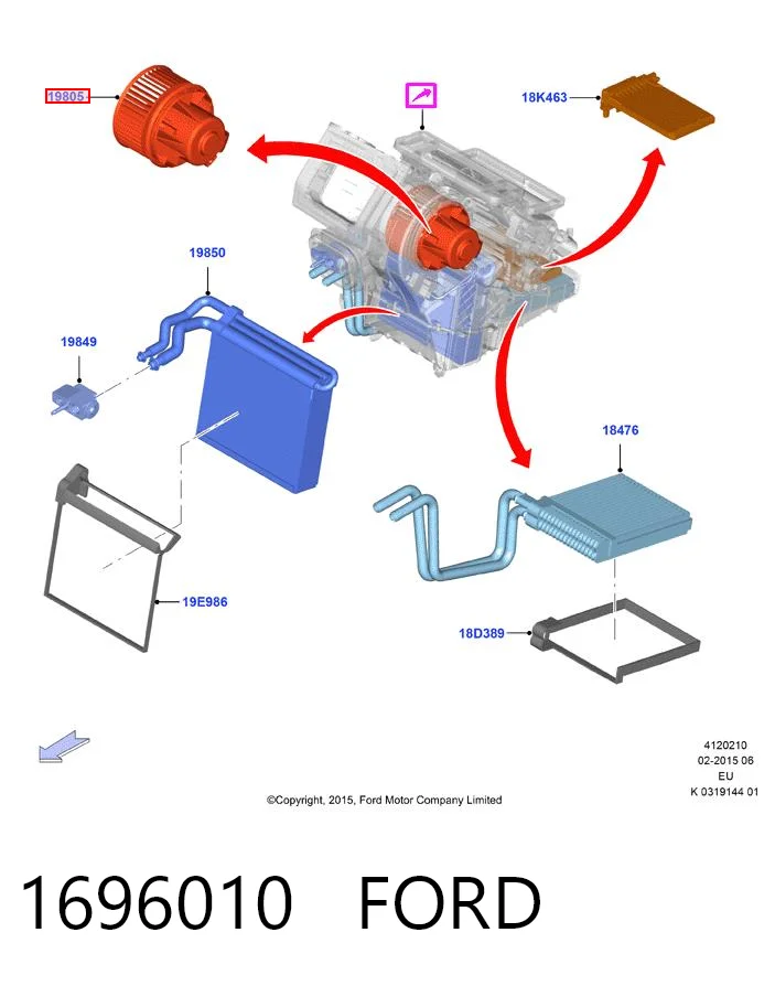 1696010 Ford Motor de ventilador de forno (de aquecedor de salão)