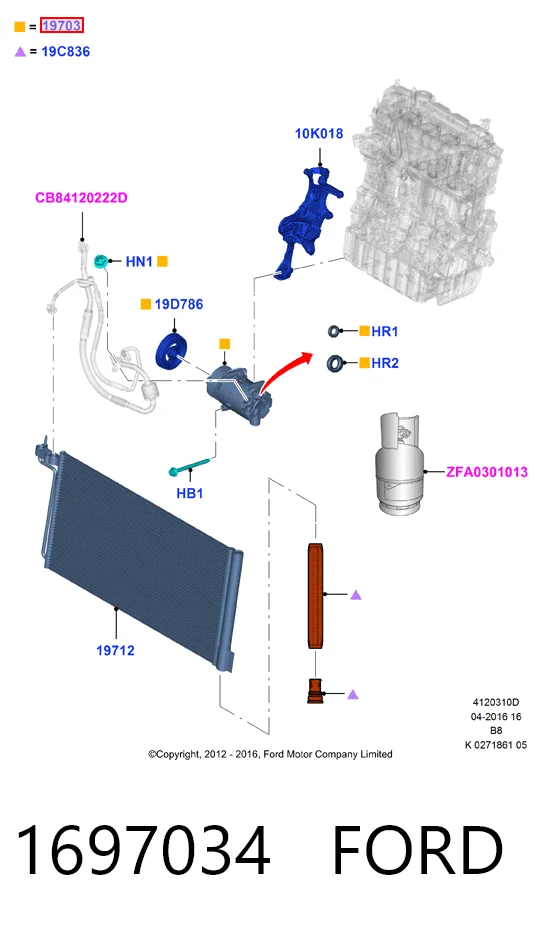 1697034 Ford Compressor de aparelho de ar condicionado