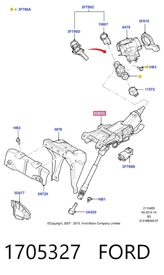 Coluna da direção para Ford C-Max  DM2
