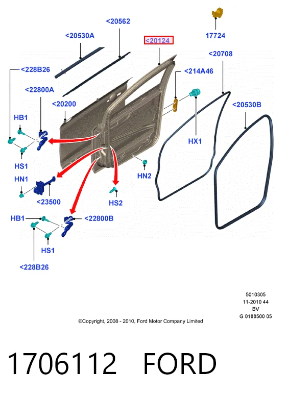 Porta dianteira esquerda para Ford Kuga I CBV